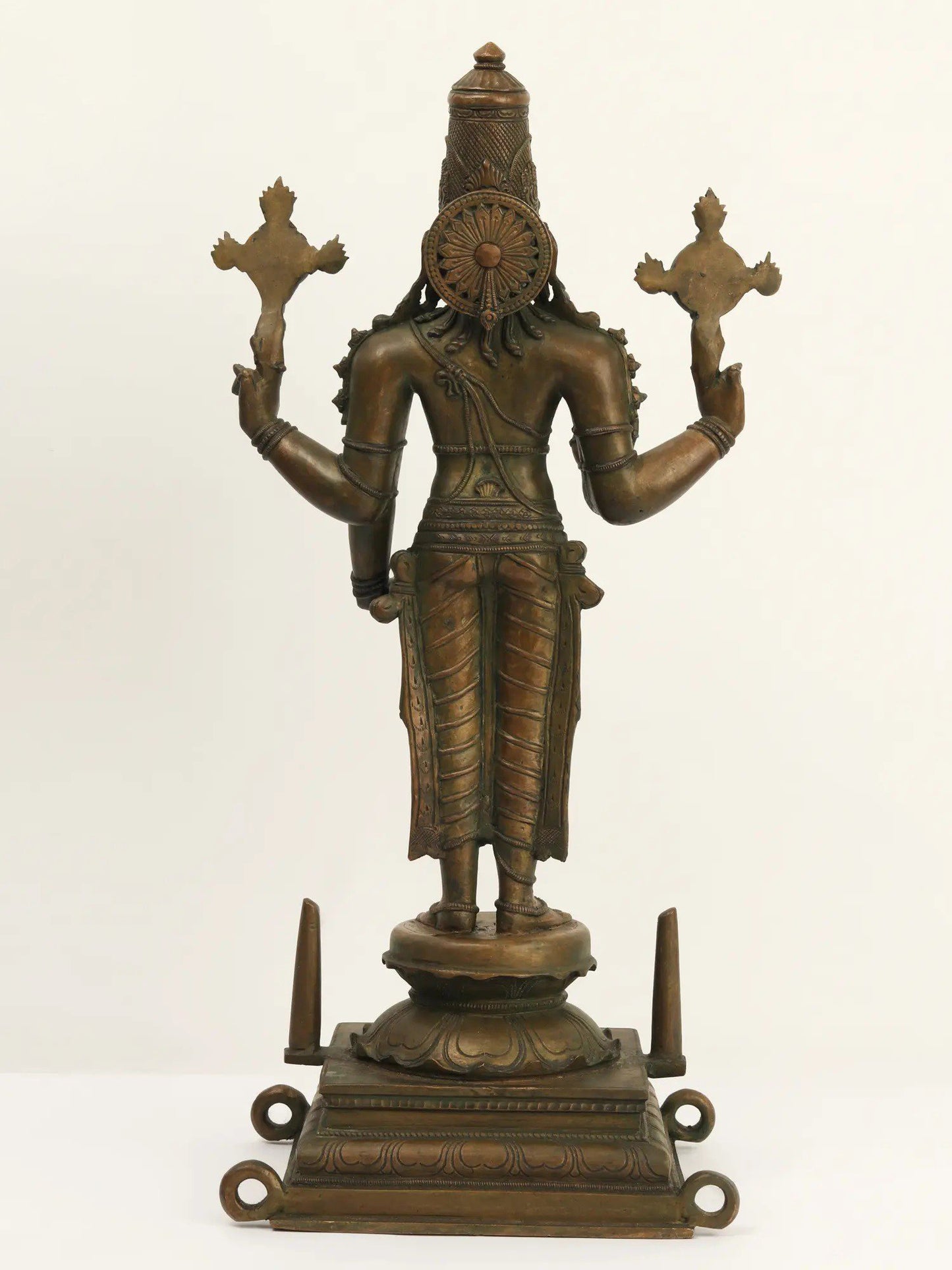 20" Bronze Lord Vishnu Idol Standing On Pedestal | Handmade Idol | Lord Vishnu Statue