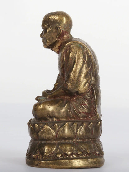 2" Chinese Buddhist Monk Bronze Statue | Handmade Idol | Decorative Bronze Figurine