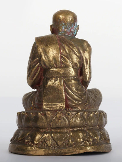 2" Chinese Buddhist Monk Bronze Statue | Handmade Idol | Decorative Bronze Figurine