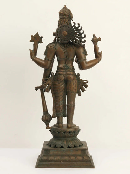 21" Bronze Hari-Hara Statue | The Deity Who Is Both Shiva And Vishnu | Handmade Bronze Idol