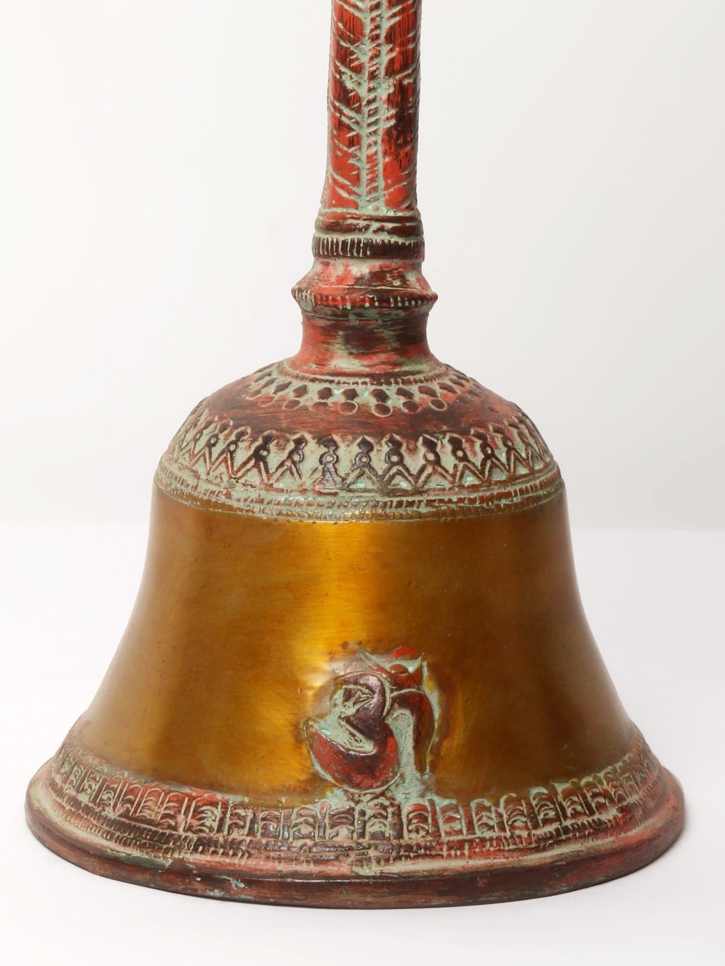 13" Brass Garuda Ritual Bell With Protecting Sheshnag | Handmade Brass Bell For Pooja