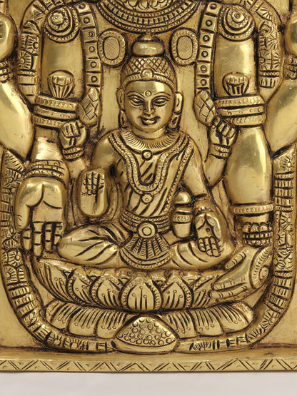 12" Tirupati Balaji (Venkateshvara) with Devi Lakshmi | Wall Hanging Statue