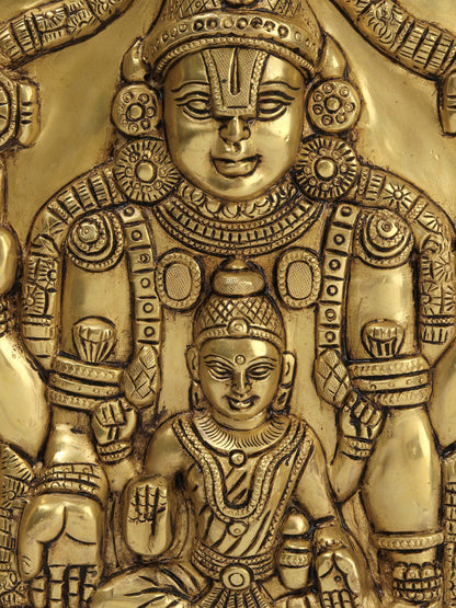 12" Tirupati Balaji (Venkateshvara) with Devi Lakshmi | Wall Hanging Statue