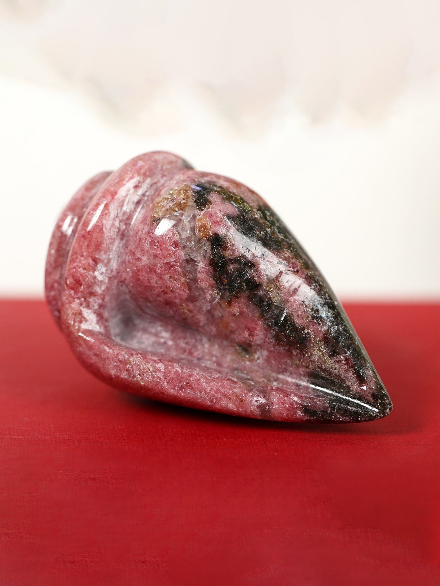 2" Small Natural Gemstone Conch | Handmade Conch | Gem Stone Conch | Puja & Ritual Item