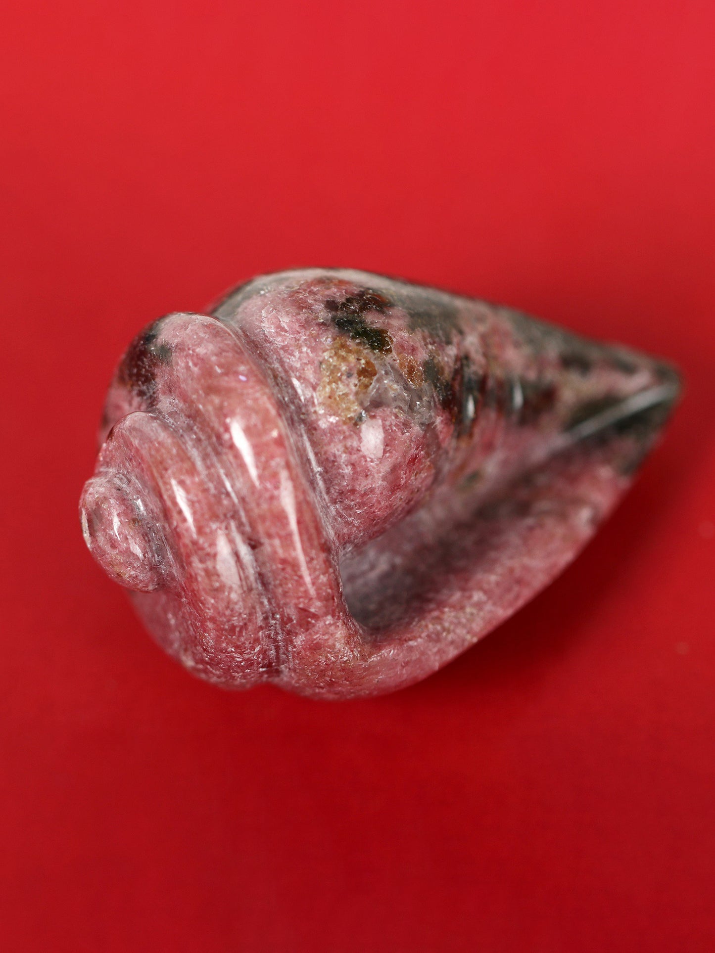 2" Small Natural Gemstone Conch | Handmade Conch | Gem Stone Conch | Puja & Ritual Item