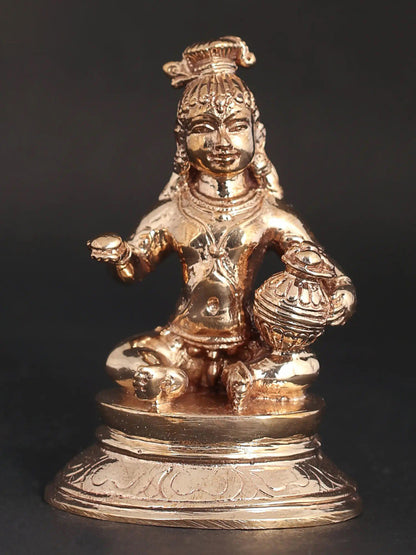 2" Bal Krishna In Bronze Statue | Handmade Idol | Bala Gopala | Little Krishna Bronze Figurine