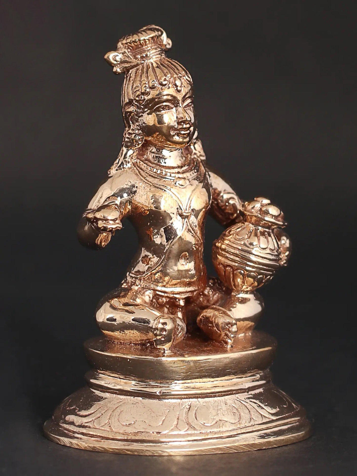 2" Bal Krishna In Bronze Statue | Handmade Idol | Bala Gopala | Little Krishna Bronze Figurine