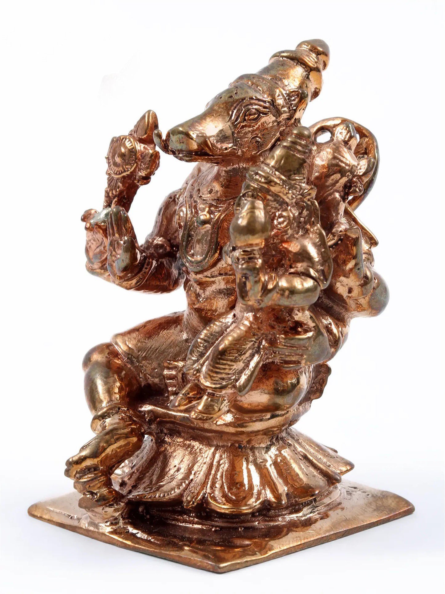 2" Lord Varaha With Goddess Lakshmi In Bronze Statue | Handmade Idol | Lord Varaha & Goddess Lakshmi