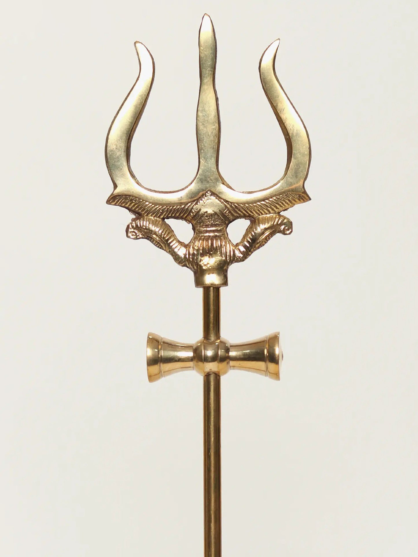 Holy Trident With Damru And Beautiful Base | Handmade Brass Trident For Temple | Decorative Trishul