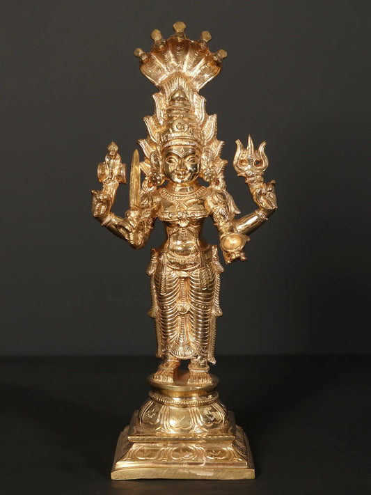 26" Standing Goddess Mariamman (Durga Avatar) | Handmade Idol | Goddess Bronze Statue