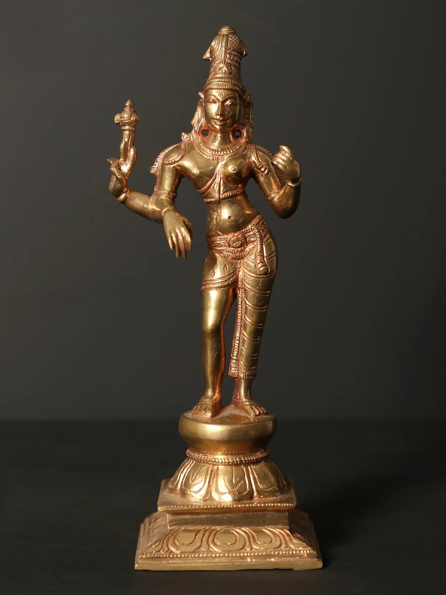 9" Ardhanarishvara Bronze Statue | Handmade Idol | Shiva-Shakti Bronze Sculpture