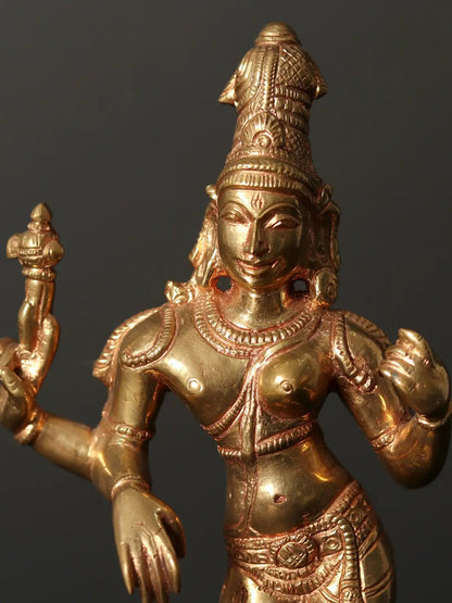 9" Ardhanarishvara Bronze Statue | Handmade Idol | Shiva-Shakti Bronze Sculpture