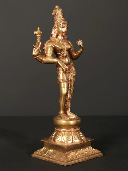 9" Ardhanarishvara Bronze Statue | Handmade Idol | Shiva-Shakti Bronze Sculpture