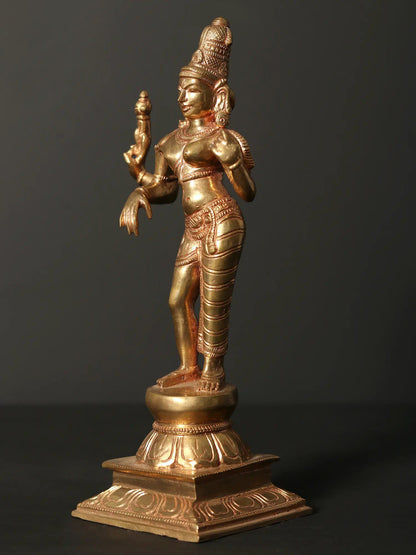 9" Ardhanarishvara Bronze Statue | Handmade Idol | Shiva-Shakti Bronze Sculpture