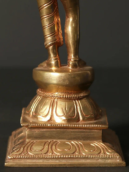 9" Ardhanarishvara Bronze Statue | Handmade Idol | Shiva-Shakti Bronze Sculpture