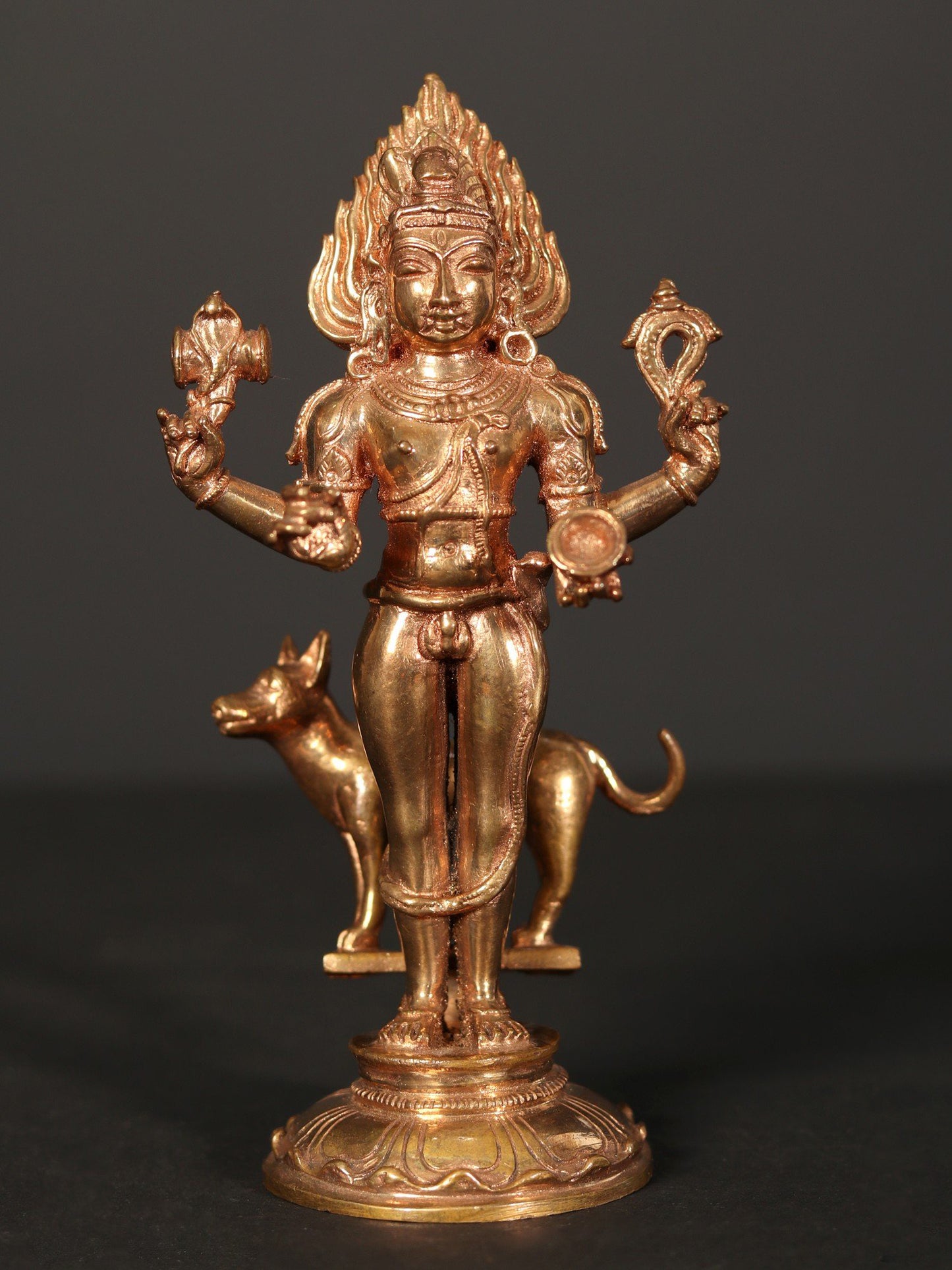 5" Lord Shiva As Bhairava Bronze Statue | Handmade Idol | Bronze Bhairava Sculpture