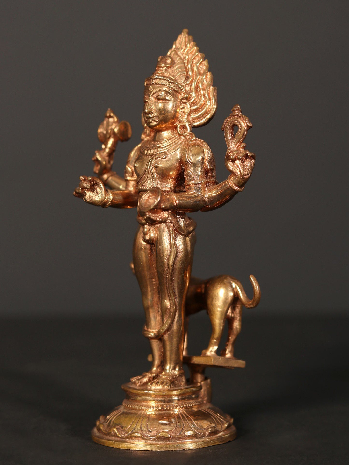 5" Lord Shiva As Bhairava Bronze Statue | Handmade Idol | Bronze Bhairava Sculpture