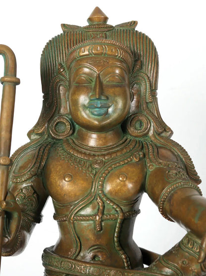 17" Hariharaputra Shasta Bronze Statue (Worshipped As A Form Of Ayappa) | Handmade Bronze Idol