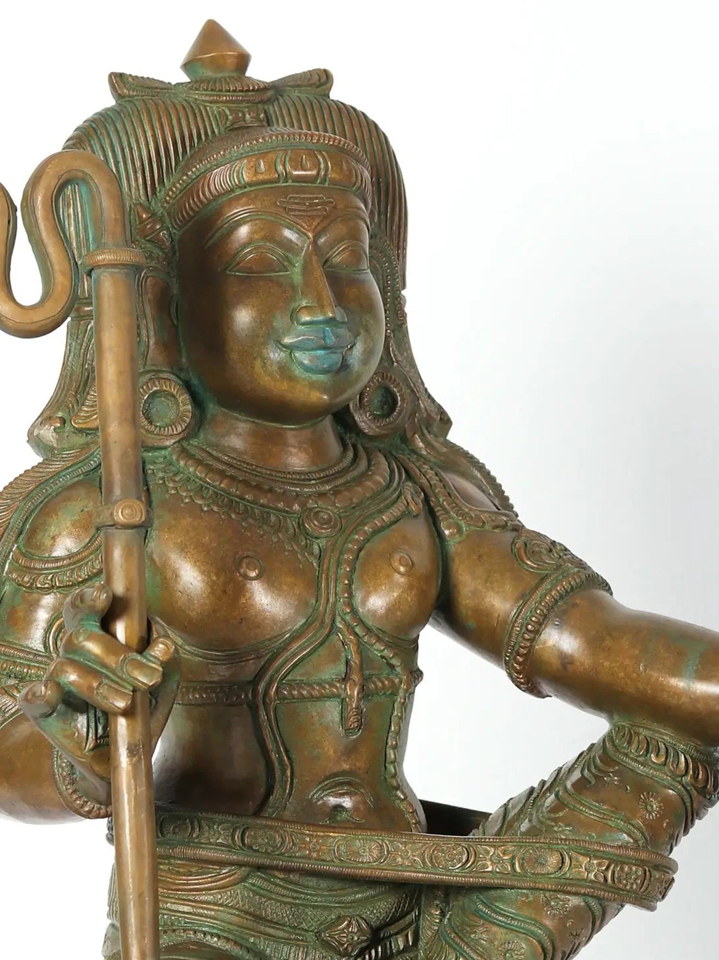 17" Hariharaputra Shasta Bronze Statue (Worshipped As A Form Of Ayappa) | Handmade Bronze Idol