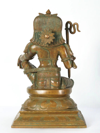 17" Hariharaputra Shasta Bronze Statue (Worshipped As A Form Of Ayappa) | Handmade Bronze Idol