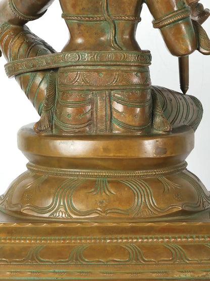 17" Hariharaputra Shasta Bronze Statue (Worshipped As A Form Of Ayappa) | Handmade Bronze Idol