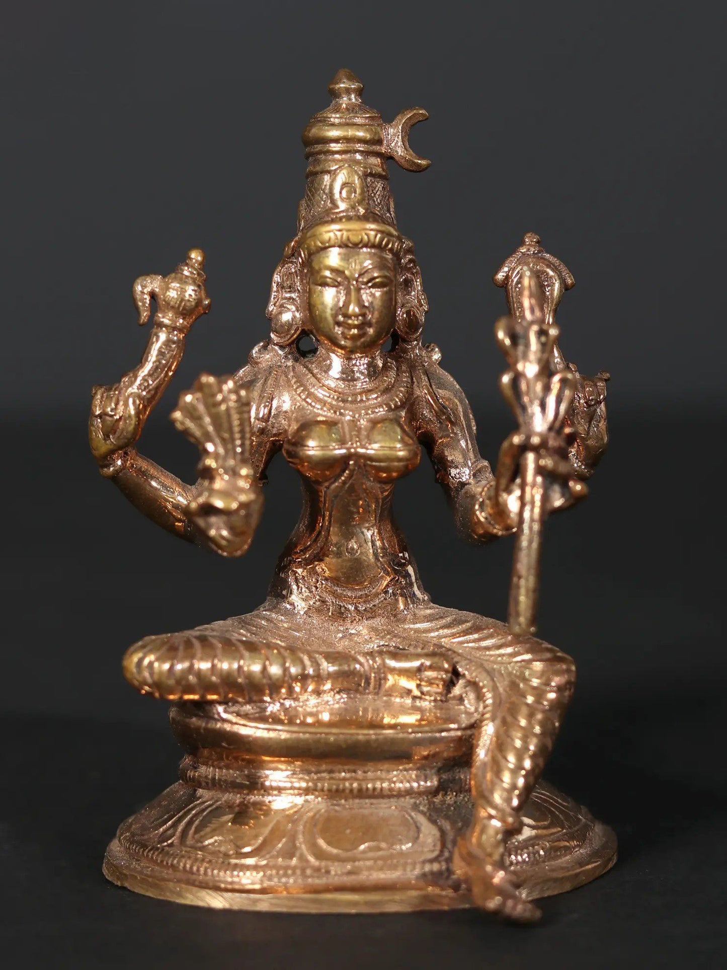 3" Small Goddess Rajarajeshwari Bronze Statue | Handmade Bronze Idol | Goddess Figurine