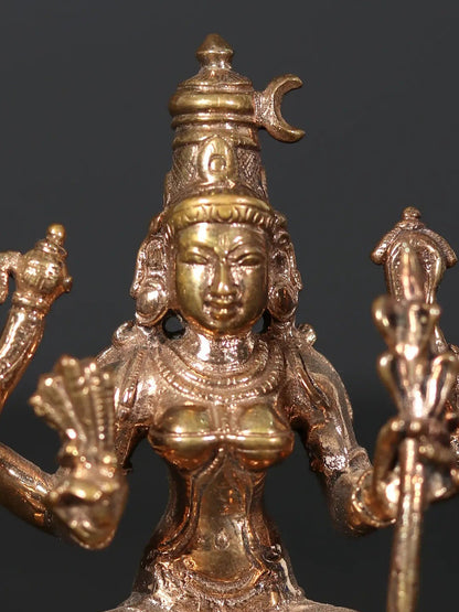 3" Small Goddess Rajarajeshwari Bronze Statue | Handmade Bronze Idol | Goddess Figurine