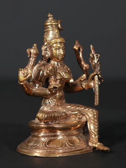 3" Small Goddess Rajarajeshwari Bronze Statue | Handmade Bronze Idol | Goddess Figurine