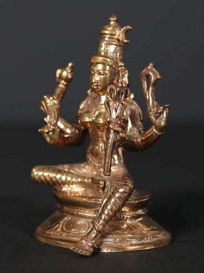 3" Small Goddess Rajarajeshwari Bronze Statue | Handmade Bronze Idol | Goddess Figurine