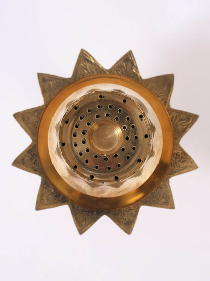 Brass Flower Shaped Agarbatti Stand | Incense Stick Stand | Handmade