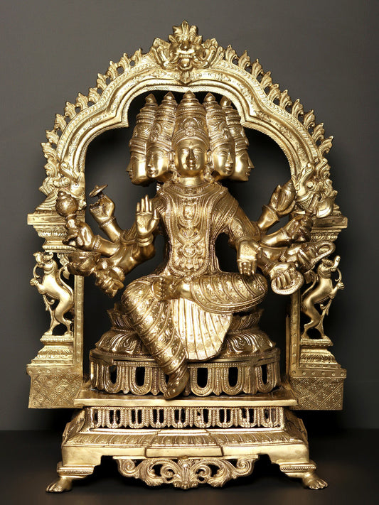 25" Goddess Gayatri - Mother Of The Vedas | Handmade Idol | Goddess Bronze Statue