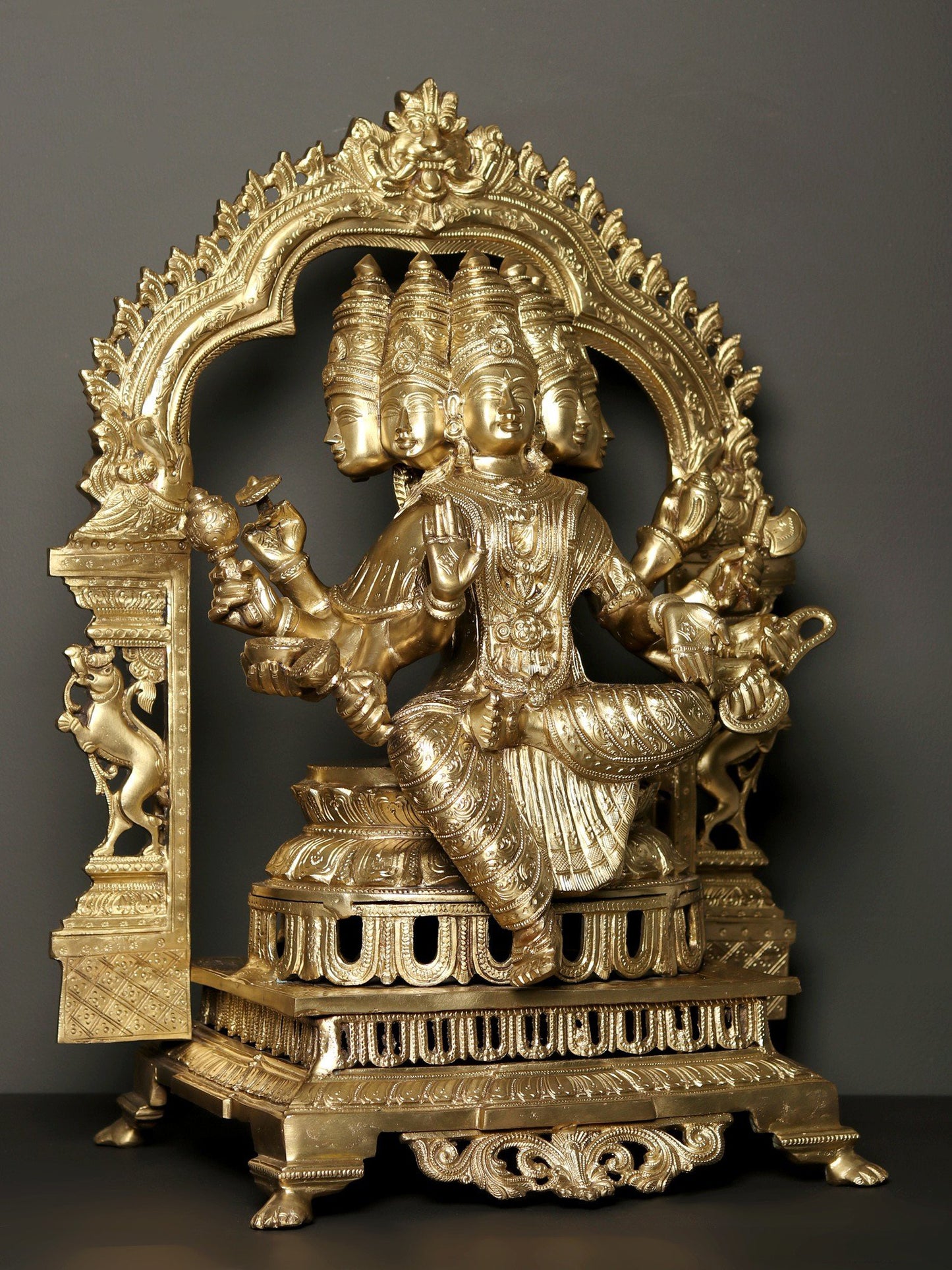 25" Goddess Gayatri - Mother Of The Vedas | Handmade Idol | Goddess Bronze Statue