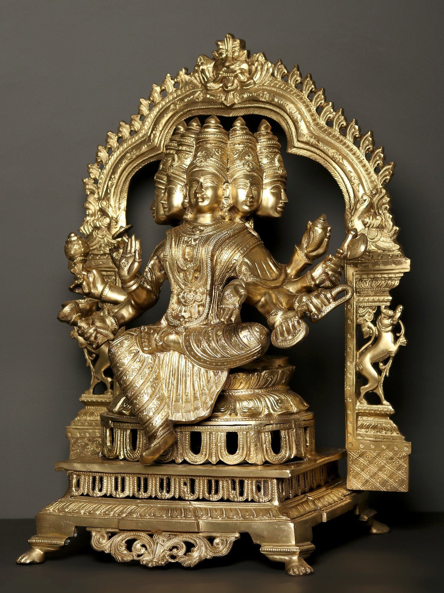 25" Goddess Gayatri - Mother Of The Vedas | Handmade Idol | Goddess Bronze Statue