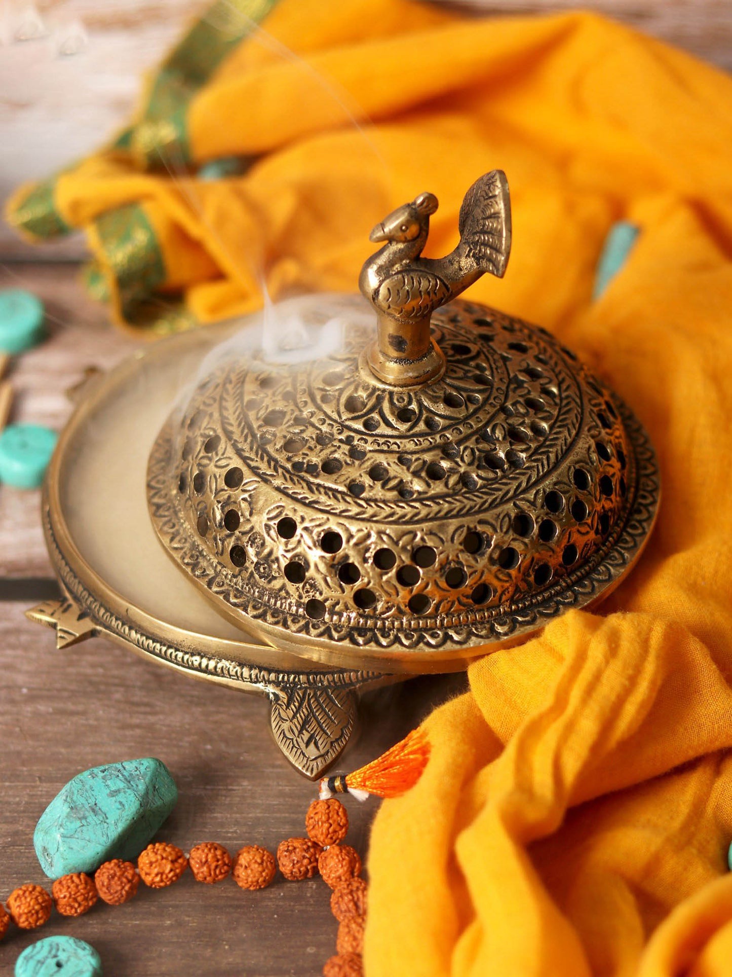 6" Brass Tortoise Incense Burner | Handmade