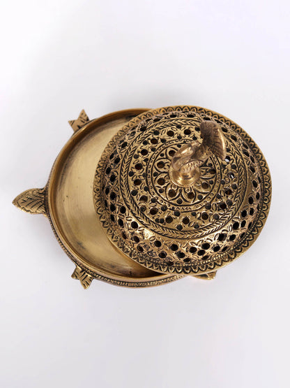 6" Brass Tortoise Incense Burner | Handmade