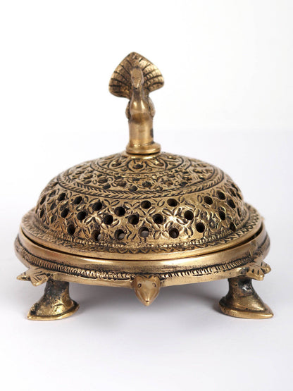 6" Brass Tortoise Incense Burner | Handmade