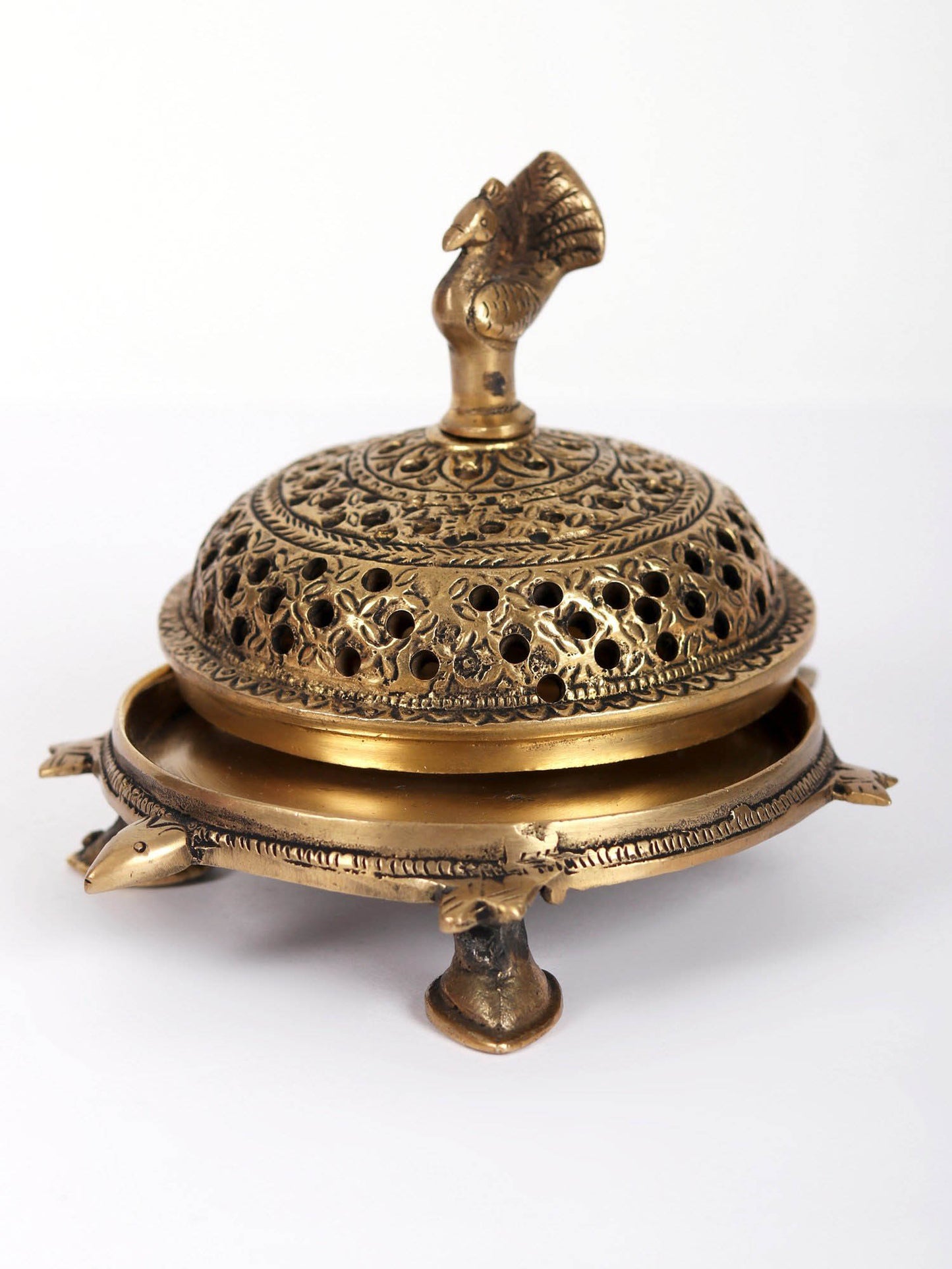 6" Brass Tortoise Incense Burner | Handmade