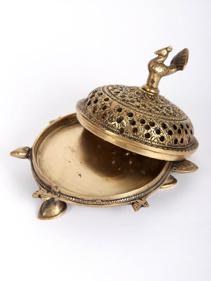 6" Brass Tortoise Incense Burner | Handmade