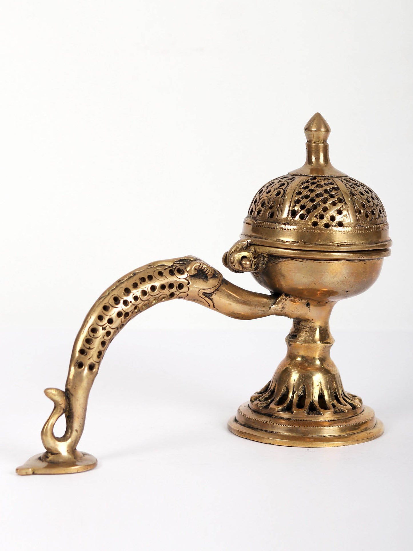 9" Brass Handheld Incense Burner | Handmade