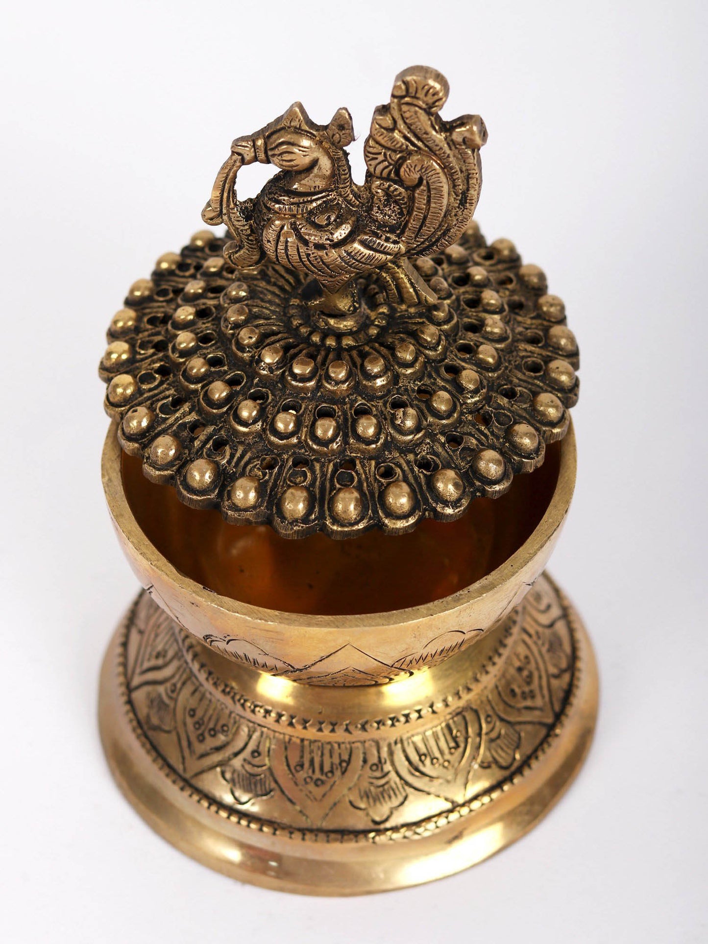 6" Brass Annam Design Dhoop Dani | Handmade