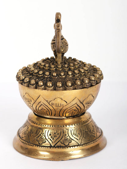 6" Brass Annam Design Dhoop Dani | Handmade