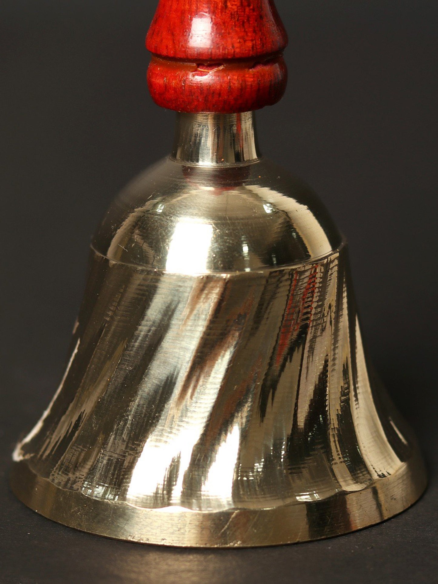 Designer Brass Puja Bell With Wood Handle In Multiple Sizes | Brass Bell For Pooja | Bell For Temple