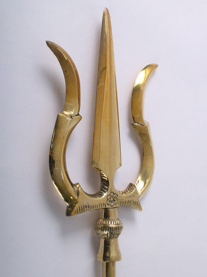 Brass Trident Of Shiva With Beautiful Design | Handmade Brass Trident For Gifting