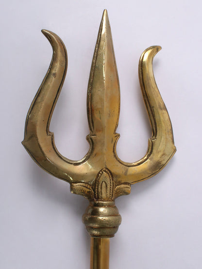 61" Kalash Design Brass Trident Of Lord Shiva | Handmade Brass Trident For Temple