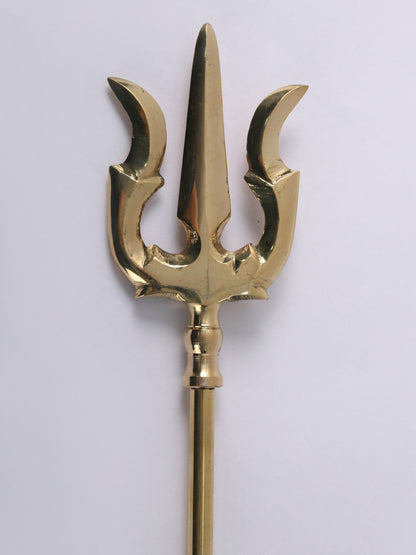 Lord Shankara Brass Trident For Temple | Handmade Brass Trident