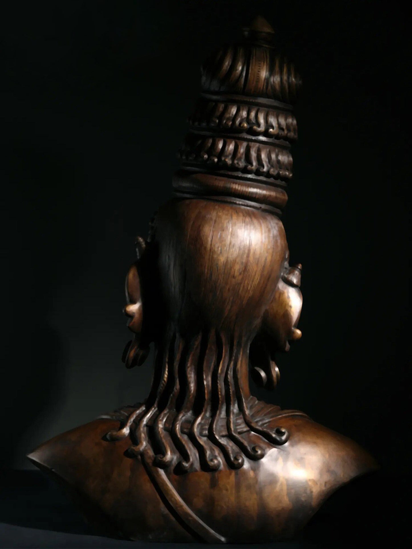 22" Superfine Shiva Parvati Bust In Bronze | Handmade Idol | Bronze Shiva And Parvati Figurine