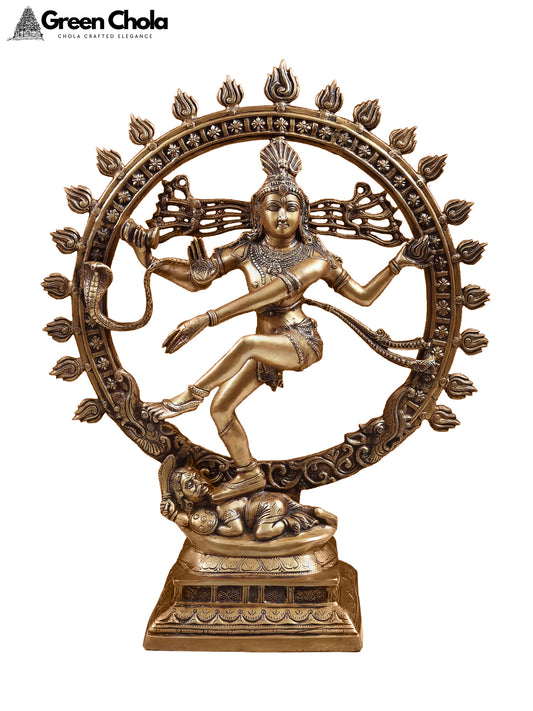 33" Large Nataraja Brass Statue | Handcrafted Indian Idol