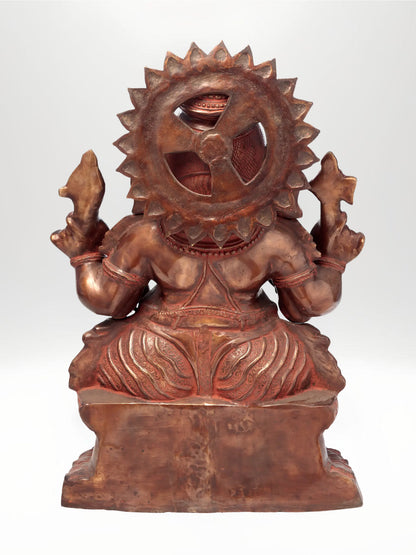 31-Inch Large Ekadanta Lambodara Ganapati Brass Statue