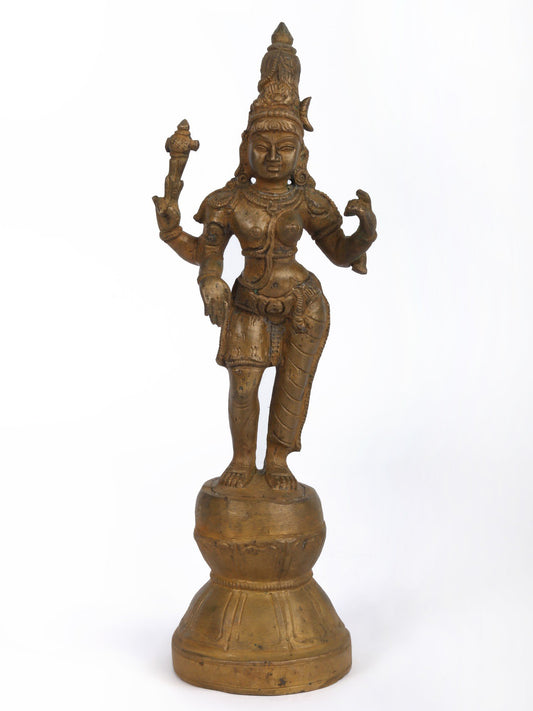 10" Ardhanarishvara Bronze Statue From Swamimalai (Inferior Quality) | Handmade Idol