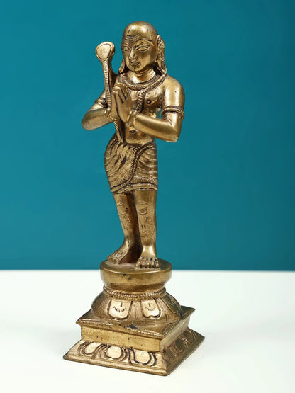 5" Handmade South Indian Saint Panchaloha Bronze Statue From Swamimalai | Handmade Idol